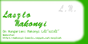 laszlo makonyi business card